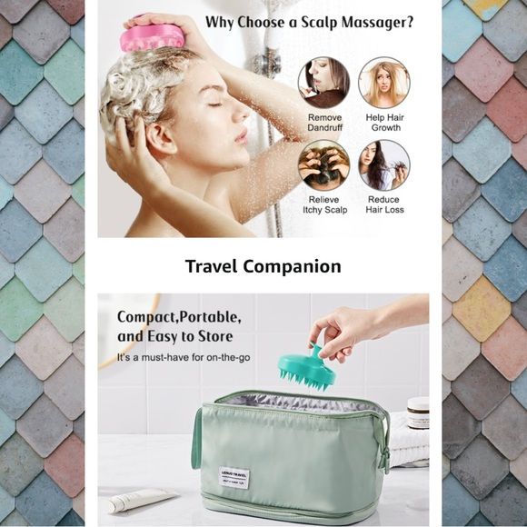 HEETA HAIR SCALP MASSAGER SHAMPOO BRUSH - 2 PACK! - Picture 10 of 16